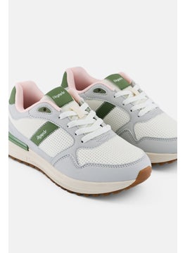 Algspar Women Brand Logo Lace Up Hiking Shoes, Off-White  - Image 3