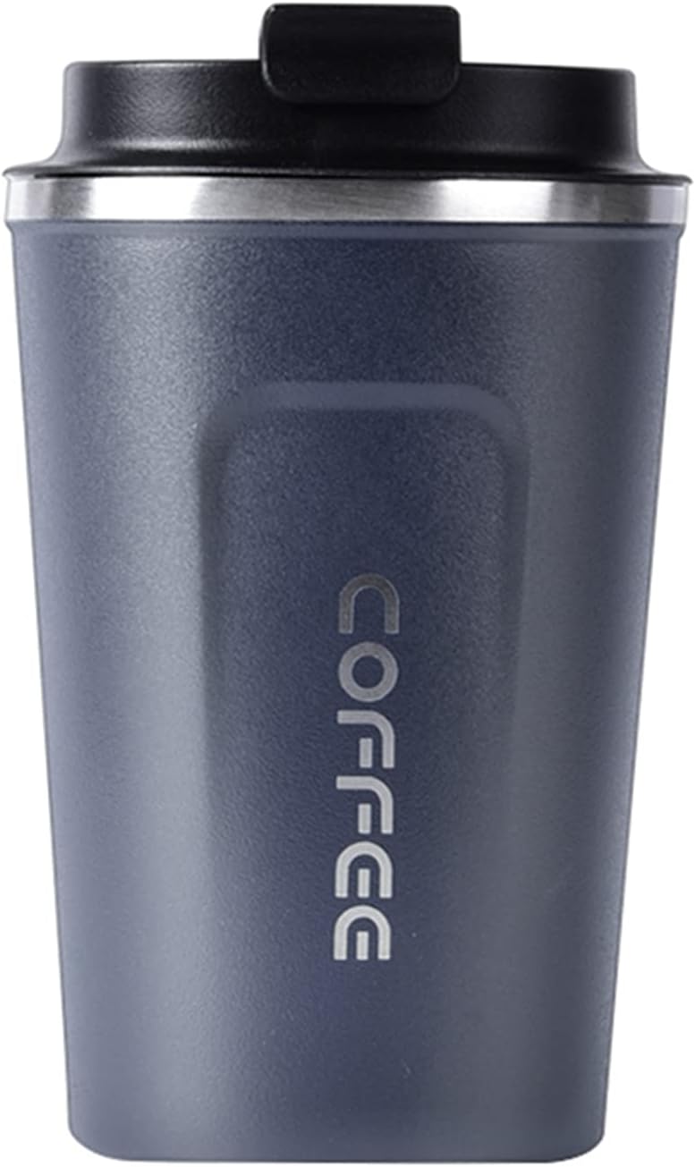 Eacam 380mL Stainless Steel Coffee Cup, Leakproof Insulated Thermal Cup Car Coffee Cup Stainless Steel Vacuum Insulated Coffee Mug for Hiking, Camping & Traveling - Image 1
