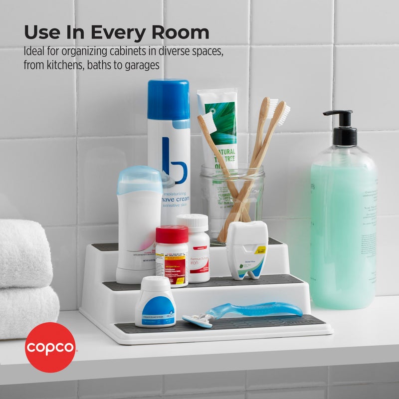 Copco Grey 2 Non-Skid 3-Tier Spice Rack Organizer For Pantry  2-Pack  10-Inch - Image 4