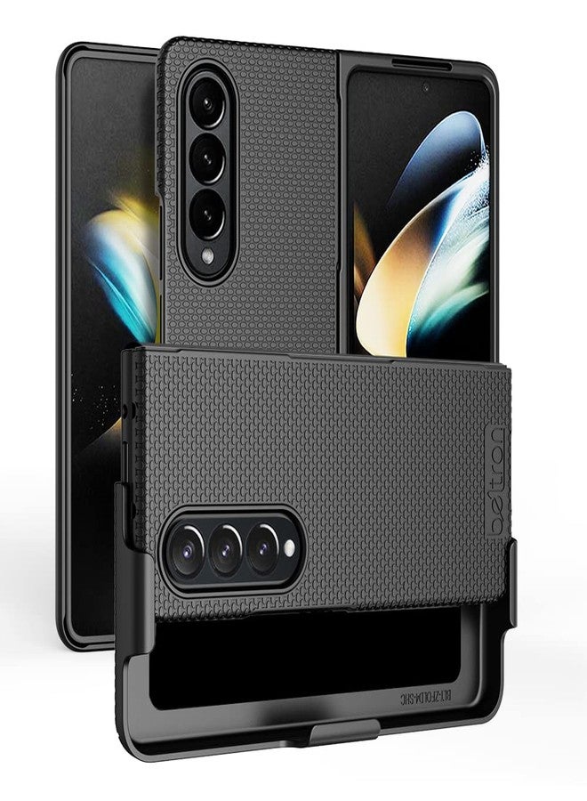 جراب BELTRON مع مشبك لهاتف Galaxy Z Fold 4 5G، غطاء حماية نحيف مع حزام دوار وحافظة مدمجة، مصمم لهاتف Samsung Galaxy Z Fold4 5G (SM-F936 2022) - أسود - Image 1
