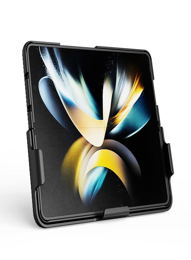 جراب BELTRON مع مشبك لهاتف Galaxy Z Fold 4 5G، غطاء حماية نحيف مع حزام دوار وحافظة مدمجة، مصمم لهاتف Samsung Galaxy Z Fold4 5G (SM-F936 2022) - أسود - Image 4