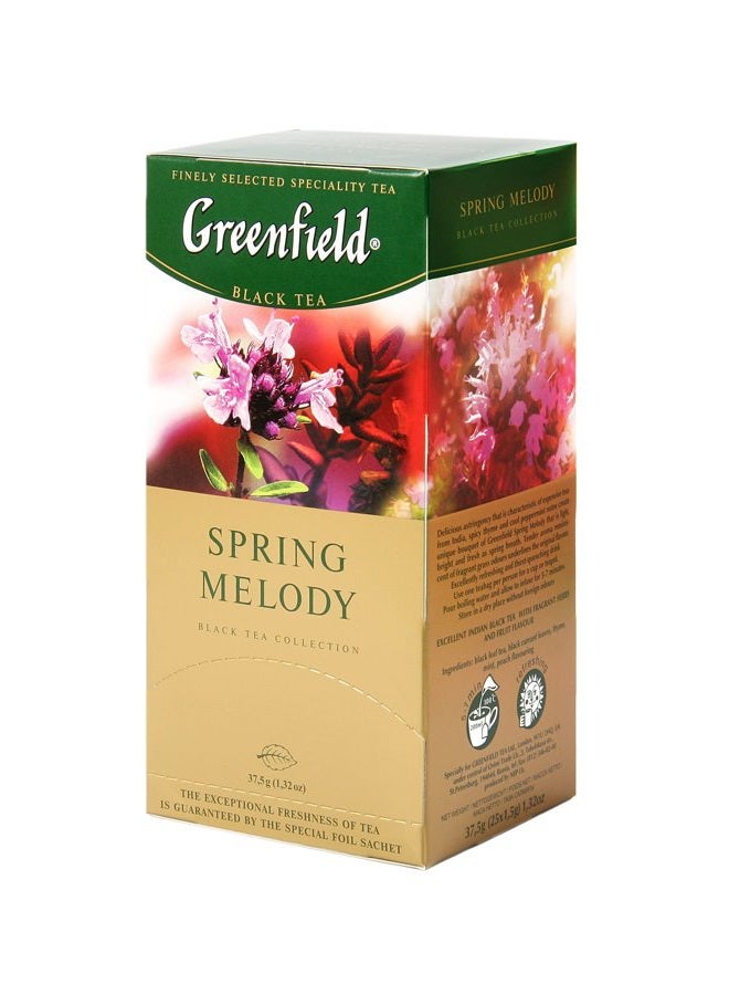 Greenfield Spring Melody Black Tea Fruit & Herbal Collection 25 Teabags The Execptional Freshness Of Tea Is Guranteed By The Special Foil Sachet  - Image 1