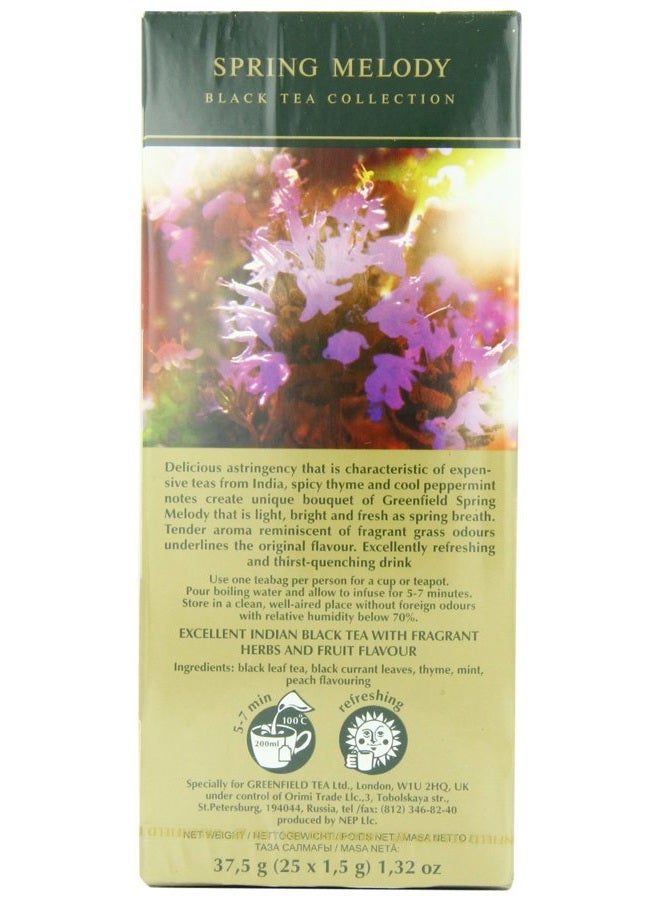 Greenfield Spring Melody Black Tea Fruit & Herbal Collection 25 Teabags The Execptional Freshness Of Tea Is Guranteed By The Special Foil Sachet  - Image 2