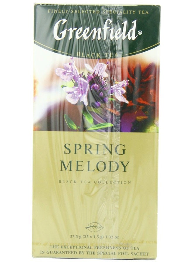 Greenfield Spring Melody Black Tea Fruit & Herbal Collection 25 Teabags The Execptional Freshness Of Tea Is Guranteed By The Special Foil Sachet  - Image 3