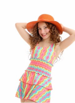 La Mer Girls' swimsuit dress with bright colors and a soft feminine touch  - Image 2