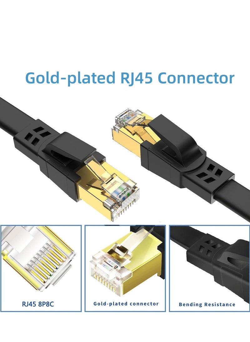 Cat8 Ethernet Cable, 40GBPS 2000Mhz Flat LAN Network Cable, High Speed Shielded Internet Network Patch Cord with Gold Plated RJ45 Connector for Modem, Router, Switch, PS5/PS4/PS3, Xbox (10 Meters) - pzsku/ZABAF093A599A601AEAC9Z/45/_/1721201360/c8e3a5d7-65a1-4825-b783-347ceff9634a