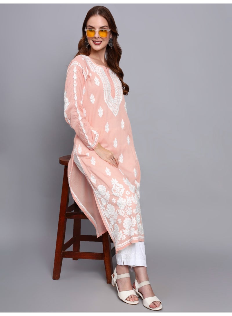 الايا كرتة قطنية مطرزة يدوياً بشيكانكاري للنساء - Image 3