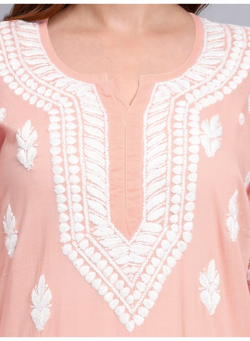 الايا كرتة قطنية مطرزة يدوياً بشيكانكاري للنساء - Image 2