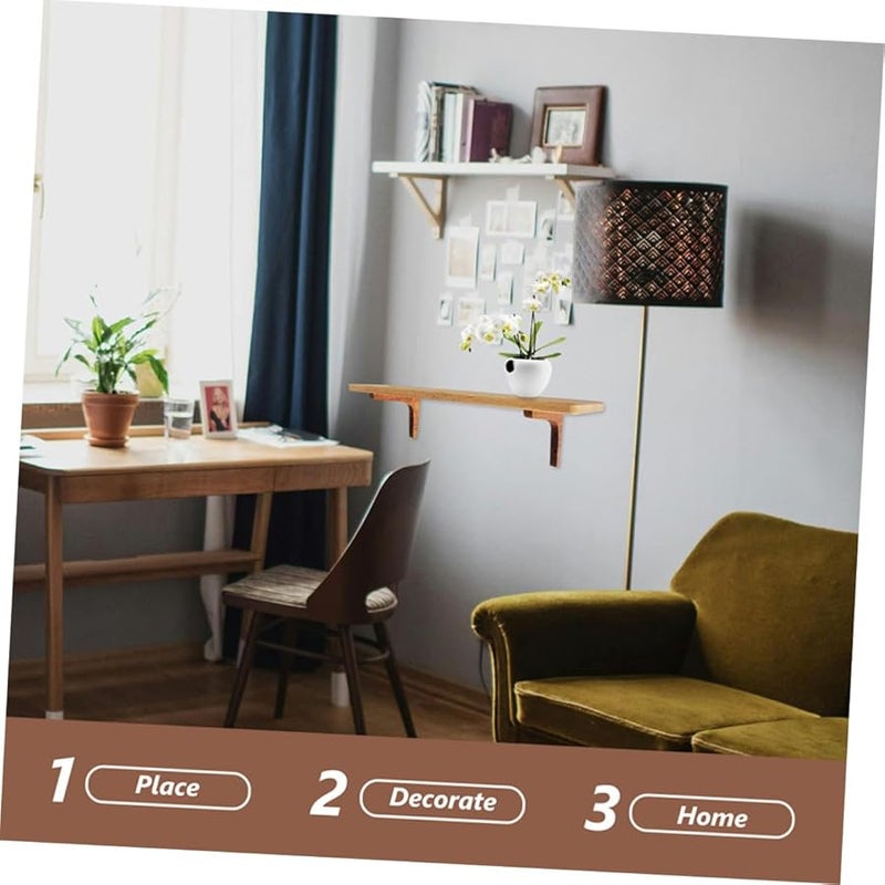 Tehaux Heavy Duty Bamboo Floating Shelf Bracket Adjustable L Shaped Corner Support 2 Pack - Image 5