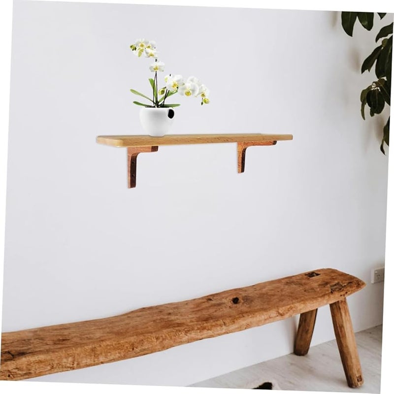 Tehaux Heavy Duty Bamboo Floating Shelf Bracket Adjustable L Shaped Corner Support 2 Pack - Image 3