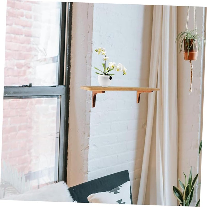 Tehaux Heavy Duty Bamboo Floating Shelf Bracket Adjustable L Shaped Corner Support 2 Pack - Image 4