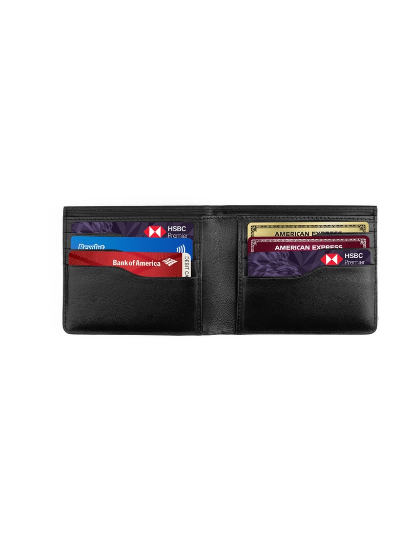 SKENZBI Slim Wallet for Men Genuine Leather Bifold Rfid Protected Purse Black - Image 3