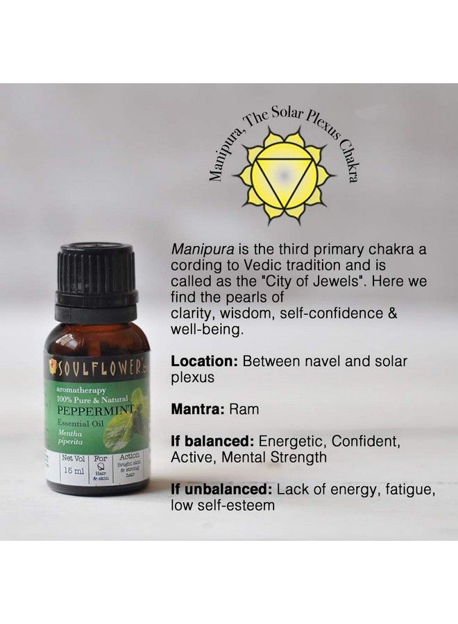 Soulflower Peppermint Essential Oil For Skin & Hair Care Scalp Aromatherapy 100% Pure & Natural Undiluted Oil Ecocert Cosmos Organic Certified (Pack Of 2) 15Ml Each - Image 5