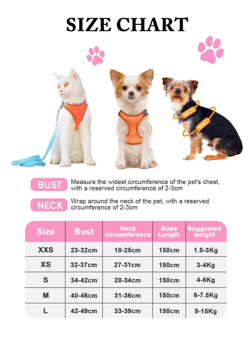 URbazaar Adjustable Cat Harness Vest Custom Mesh Escape Proof Cat Harness and Leash Set for Walking  - Image 2