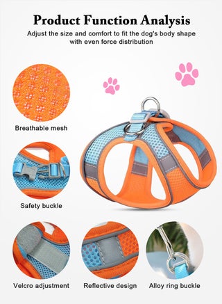 Adjustable Cat Harness Vest Custom Mesh Escape Proof Cat Harness and Leash Set for Walking - view 4