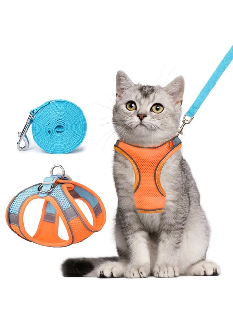 Adjustable Cat Harness Vest Custom Mesh Escape Proof Cat Harness and Leash Set for Walking