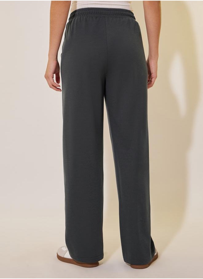Take Two Take Two Soild Letter Print Loose Fit Pants  - Image 4