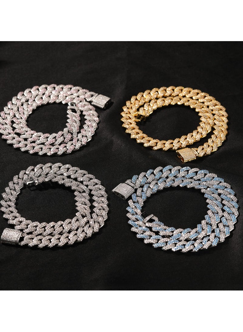 Mark Fairwhale Hip hop Strip Cuban Necklace Versatile 13mm Zircon Set Fashion Personalized Jewelry  - Image 3