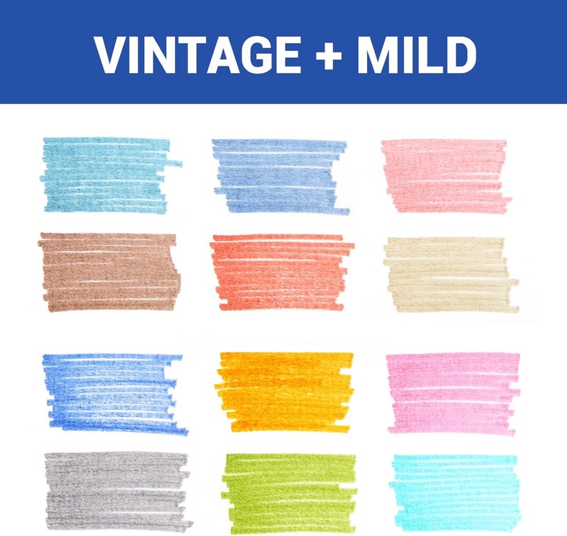 WRITECH Retractable Highlighters Assorted Colors: Chisel Tip Click Aesthetic Highlighter Marker Pens Pack Multi Colored Ink No Bleed Smear for Highlighting Journaling (12ct Mild+Vintage) - Image 2