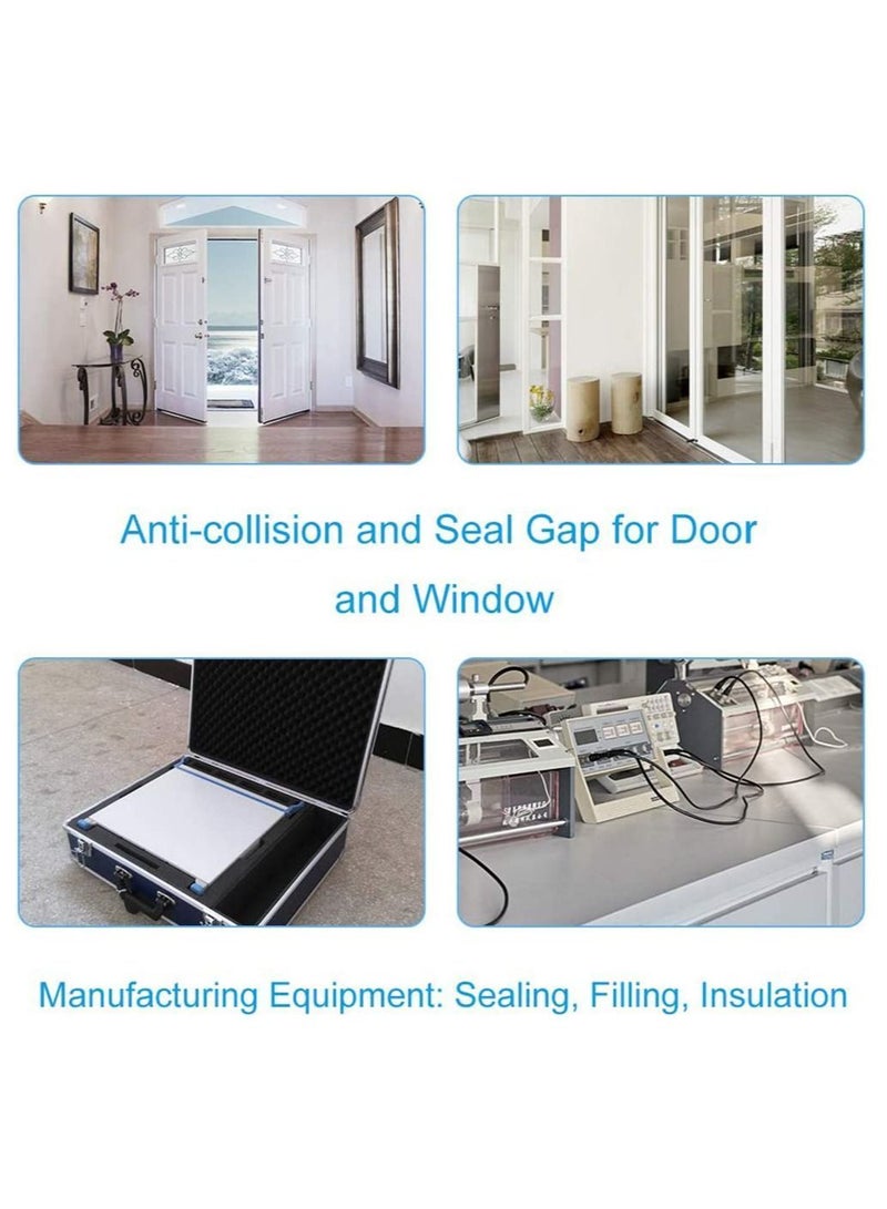 Y&D Adhesive Weather Stripping Foam Tape 12mm(W) x 6mm(T) Window Door Draught Excluder SoundProof Strip Seals for Gap Seal 4 Rolls Total 4M Long Noise Muffling - Image 4