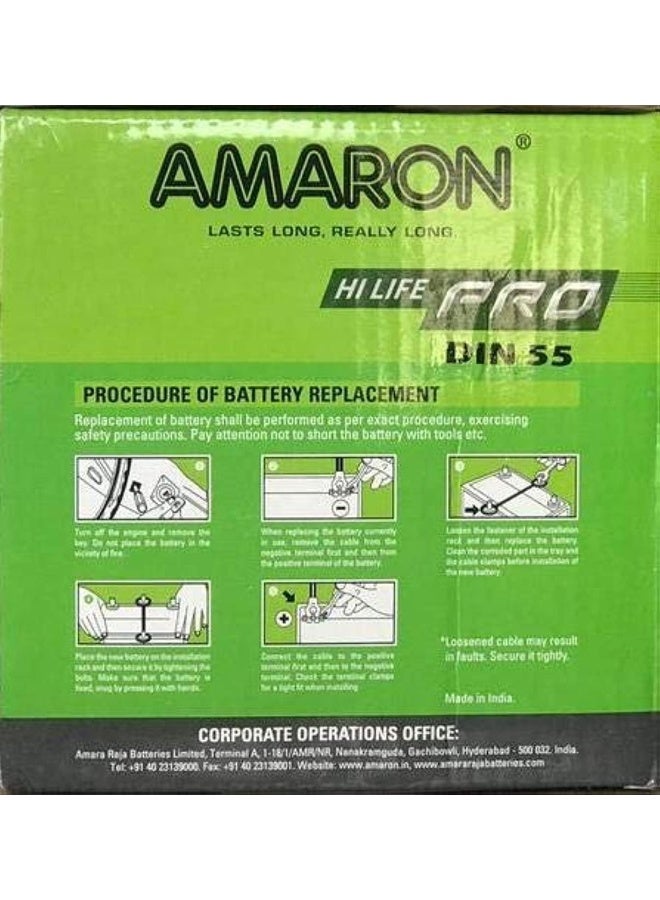 Amaron Amaron Car Battery (12V 55Ah DIN55/55559) - Image 2
