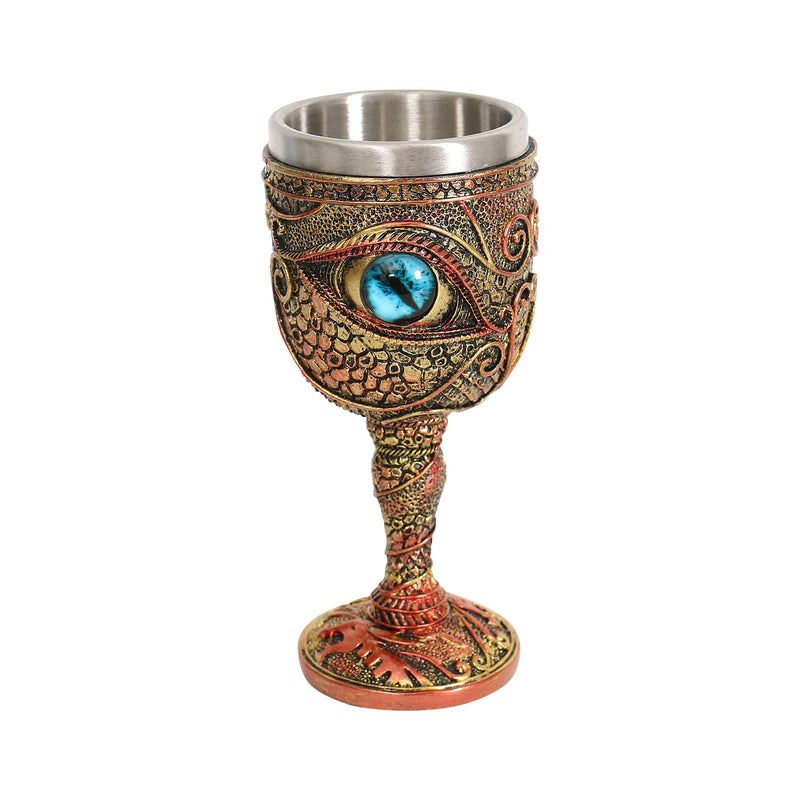 Ottalent Stainless Steel The Eye of The Dragon Wine Goblet Chalice,Dungeons and Dragons Medieval DragonWine Cups 7oz.Menâ€™s Gift (Blue Eyes) - Image 2