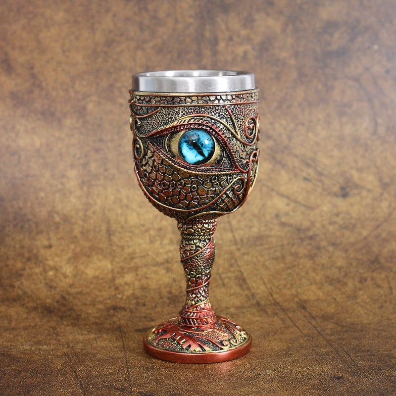 Ottalent Stainless Steel The Eye of The Dragon Wine Goblet Chalice,Dungeons and Dragons Medieval DragonWine Cups 7oz.Menâ€™s Gift (Blue Eyes) - Image 4