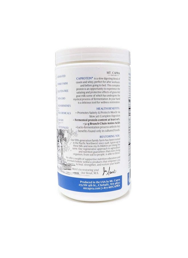 MT. CAPRA SINCE 1928 - Caprotein ; Casein Protein Concentrate Fermented Goat Milk Protein From Grassfed Pastured Goats Extremely Easy To Digest 1 Pound - Image 1