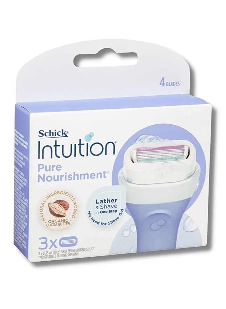Schick Intuition Renewing Moisture, Pure Nourishment, Sensitive care Women's Refill Razor Blades ( 3 pcs ) - Image 1