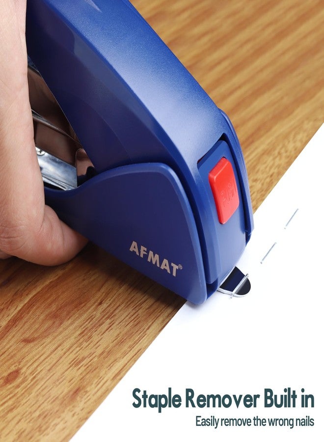 AFMAT Effortless Stapler for Desk, 50 Sheet Capacity, Low Force, Built-in Staple Remover, One Finger Touch Stapling Desktop Stapler, Portable & Space Save Size, Good for Home & Office, Blue - Image 5