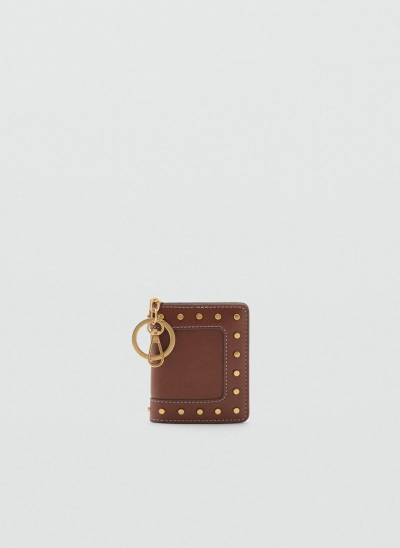 محفظة مرصعة مع تفصيل ميدالية مفاتيح