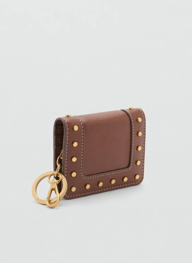 MANGO Studded wallet with keychain detail