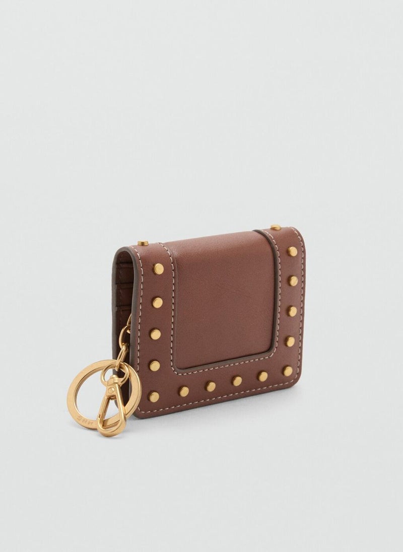 محفظة مرصعة مع تفصيل ميدالية مفاتيح