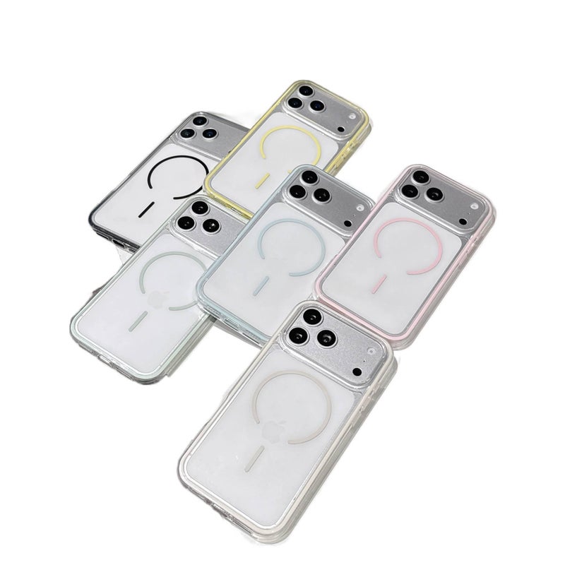 MS غطاء MagSafe بAcrylic لـ iPhone 13 مع تصميم ثنائي اللون ومغناطيس قوي مع شفاف باللون Cream Yellow مغناطيسي بظهر شفاف من الأكريليك - Image 3