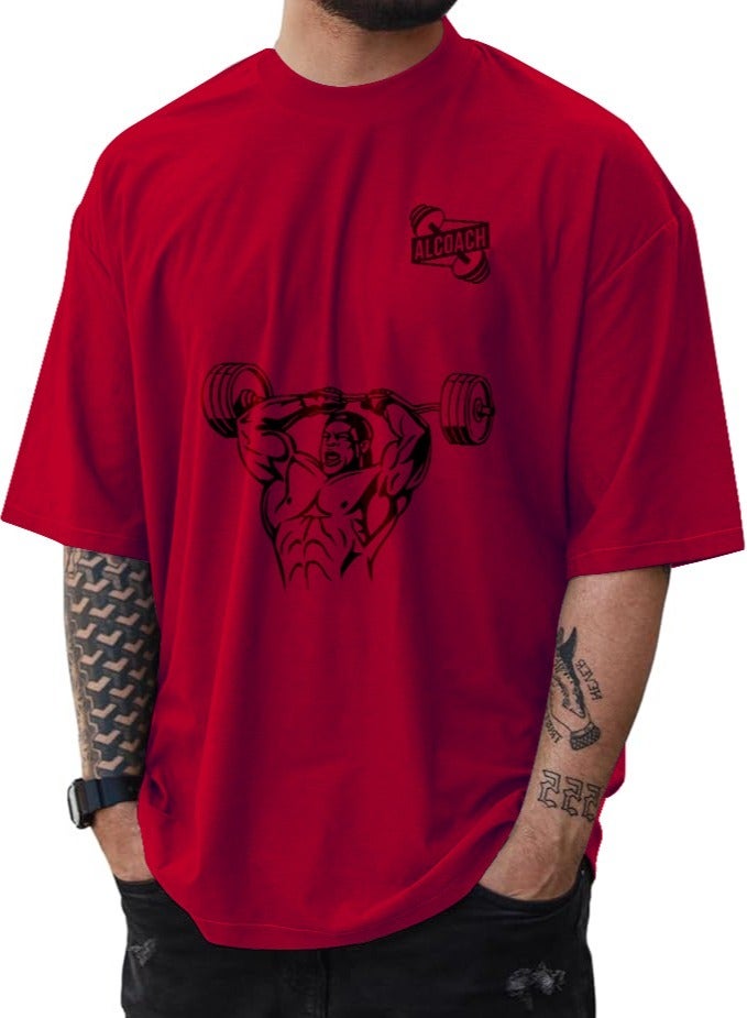 ALCOACH Minimal Print Oversized Pure Cotton T-Shirt  - Image 1