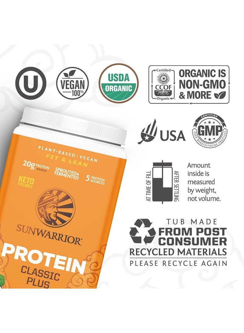 Sunwarrior Organic Plant Based, Natural Classic Plus Protein (750G/ 1.65Lbs) - Image 2