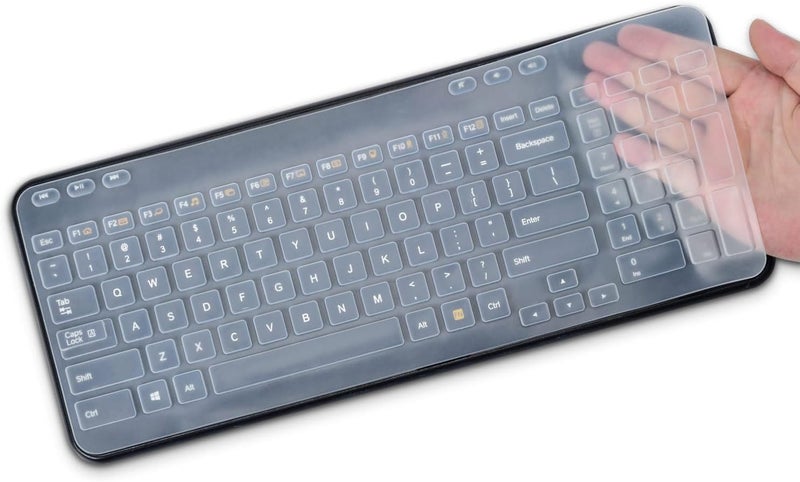 غطاء لوحة مفاتيح من السيليكون للوحة مفاتيح Logitech K360 MK360 اللاسلكية، واقي لوحة مفاتيح Logitech K360 MK360 المقاوم للماء من السيليكون، شفاف - Image 1