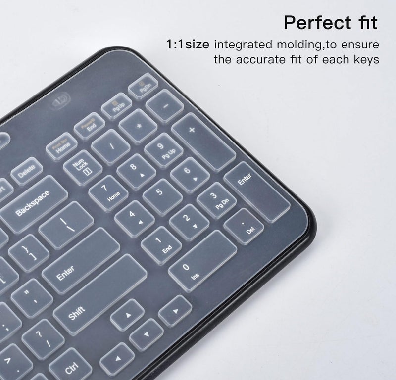 غطاء لوحة مفاتيح من السيليكون للوحة مفاتيح Logitech K360 MK360 اللاسلكية، واقي لوحة مفاتيح Logitech K360 MK360 المقاوم للماء من السيليكون، شفاف - Image 4