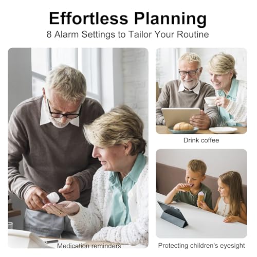 TMC 8 Inch Dementia Clock for Seniors, Digital Calendar with Multi-Language Support, Auto Dimming, Wall-Mountable Design, Detachable Stand, Alzheimers Clock with Large Number (Black, SD) - Image 2