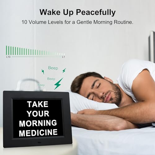 TMC 8 Inch Dementia Clock for Seniors, Digital Calendar with Multi-Language Support, Auto Dimming, Wall-Mountable Design, Detachable Stand, Alzheimers Clock with Large Number (Black, SD) - Image 5