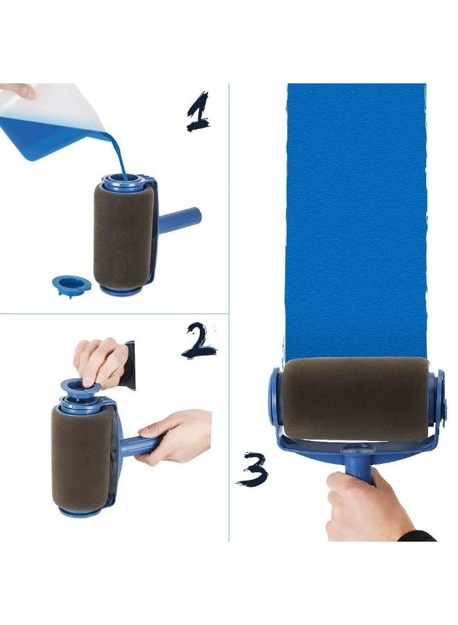 شيبشيب طقم بكرات طلاء احترافية مكون من 7 قطع مع عمود تمديد، مجموعة فرش طلاء سريعة للجدران والأسقف، مجموعة أدوات تزيين الجدران المنزلية - Image 4