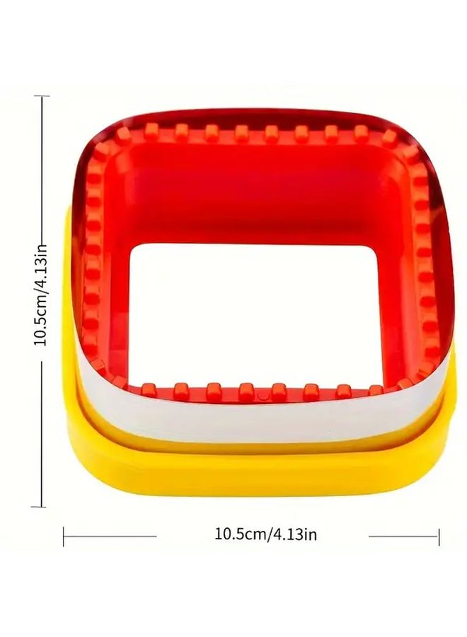 Yellow Sandwich Cutter Stainless Steel Food Grade Square Pastry Mold For Baking Lunch Box - Image 4