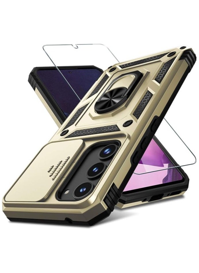 TEAM LUXURY Samsung Galaxy S24Plus Case, Slide Camera Cover, Built in Rotate Ring Kickstand, Heavy Duty Shockproof Protective Case  - Image 2