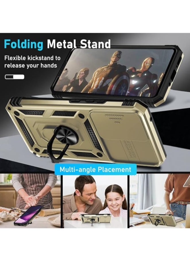 TEAM LUXURY Samsung Galaxy S24Plus Case, Slide Camera Cover, Built in Rotate Ring Kickstand, Heavy Duty Shockproof Protective Case  - Image 3