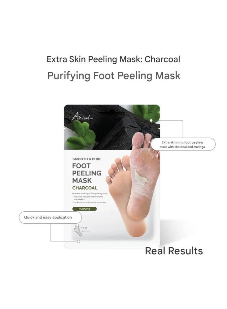 Ariul Smooth & Pure Foot Peeling Mask Charcoal & Moringa – 34g - Image 4