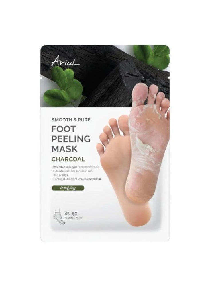 Ariul Smooth & Pure Foot Peeling Mask Charcoal & Moringa – 34g - Image 1