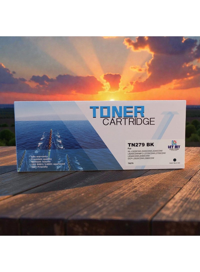 LET MY TN279 BLACK (1 PCS) Compatible Toner Cartridge For Brother HL-L3280CDW, DCP-L3520CDW, DCP-L3560CDW, MFC-L3720CDW, MFC-L3760CDW - Image 1