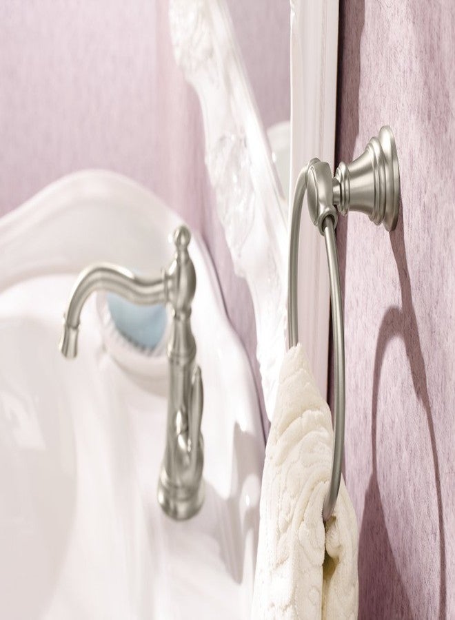 Moen YB8486BN Weymouth Bathroom Hand -Towel Ring, Brushed Nickel - Image 2