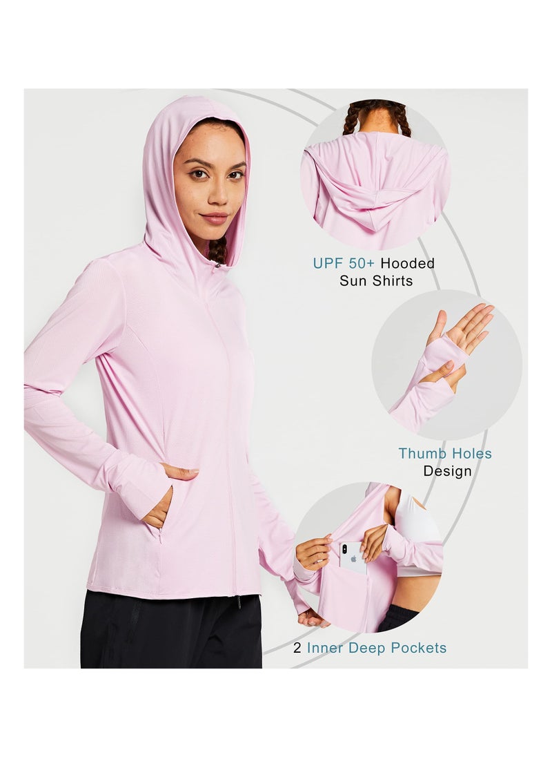 KASTWAVE - Women UPF 50+ Long Sleeve UV Sun Protection Clothing Jacket Hiking Sun Shirt Zip Up Hoodie with Pockets - Image 1