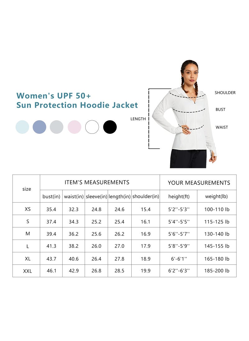 KASTWAVE - Women UPF 50+ Long Sleeve UV Sun Protection Clothing Jacket Hiking Sun Shirt Zip Up Hoodie with Pockets - Image 1
